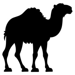 Silhouette Illustration of Camel. Vector SVG - obrazy, fototapety, plakaty