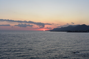 Crete summer 2023 Coast at sunset