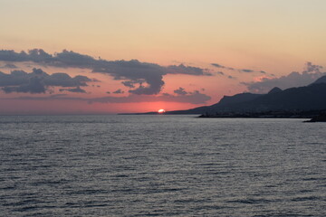 Fototapeta premium Crete summer 2023 Coast at sunset