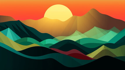 Oriental Luxury landscape background design with watercolor brush texture. Wallpaper design