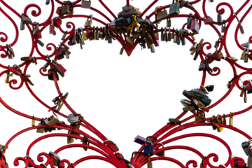 frame with heart isolated on transparent background