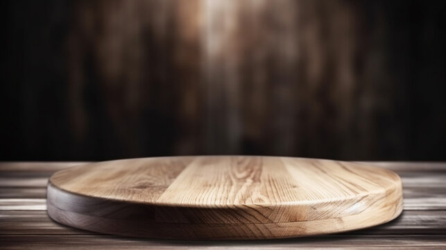 empty table board and defocused modern kitchen background