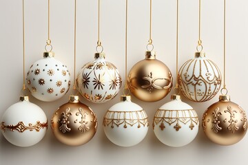 christmas balls on white background