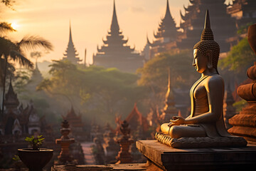 Buddha statue, Thai temple, religion