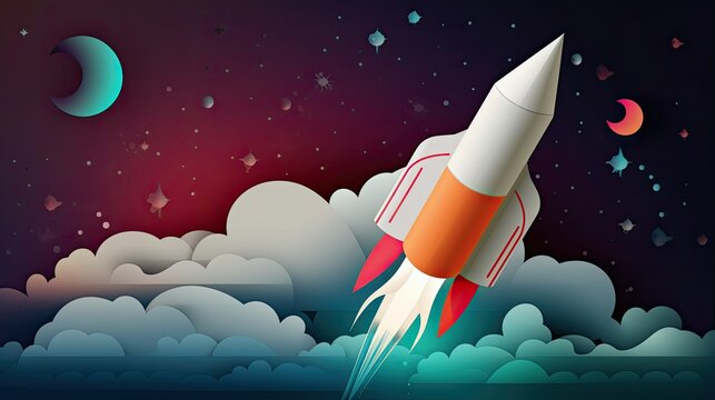 Toy rocket emitting smoke