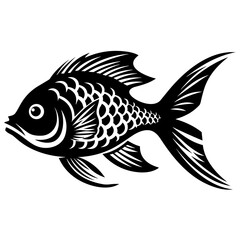 Logo Vector Illustration of Bluegill Fish in Trendy Flat Isolated on White Background.

