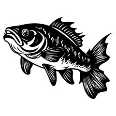 Logo Vector Illustration of Arowana Fish in Trendy Flat Isolated on White Background.

