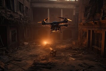 Combat drone weapon. military technology