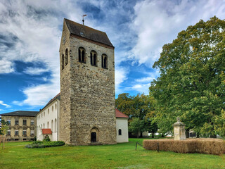 Fototapeta na wymiar St Pancras church in the small town of Welsleben in Germany