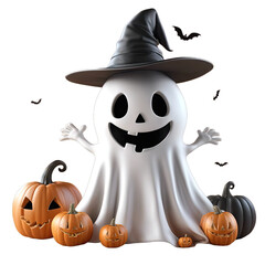 Cute Halloween ghost clipart png, HALLOWEEN GHOST CLIPART, charming ghost halloween witch hat jack-o-lantern collage sheet junk journal