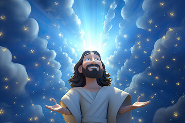 Cartoon character of Jesus Christ