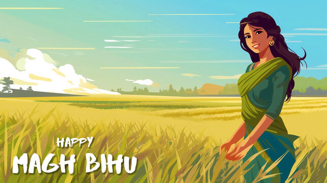 Indian Magh Bihu Festival. 
