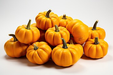 Obraz premium pumpkins on a black background
