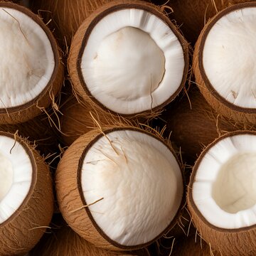 raw Coconut close up photograph. seamless picture