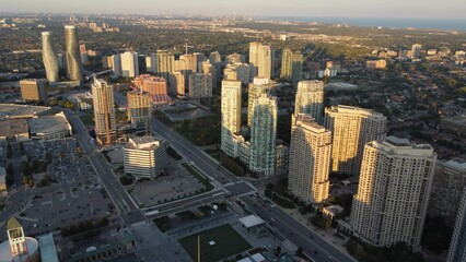a view of downtown from a high - rise building on the water