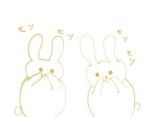 ヒソヒソウサギ(イラスト素材)