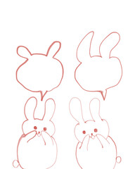 絵本風ウサギのイラスト素材