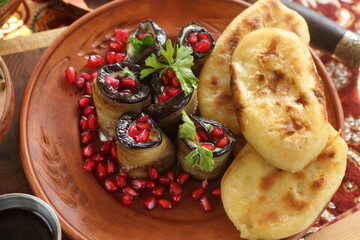 Festive table with Armenian dishes