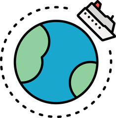 Cruise around the world icon