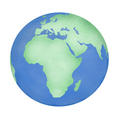 globe earth illustration hand-drawn style transparent background isolated 