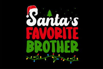 Santa's Favorite Brother Christmas T-Shirt Design