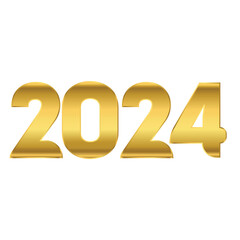 2024 Gold Text Design Isolated On A Transparent Background. 	