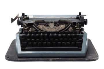 vintage typewriter on white background, png