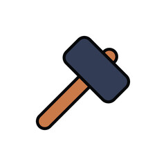 Hammer icon isolate white background vector stock illustration