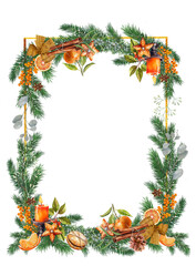 christmas frame isolated on white background