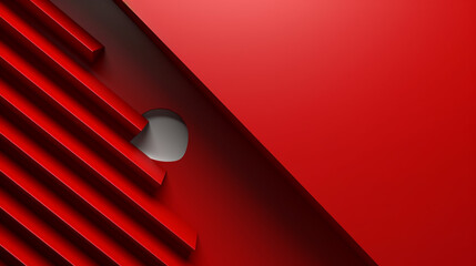 Abstract red background Geometric element. Minimalistic design, creative concept, modern diagonal