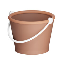 3D bucket isolated icon Brown