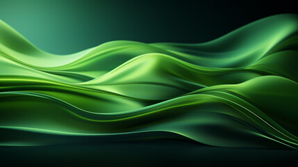 A green abstract wave background