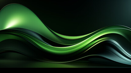 A green abstract wave background