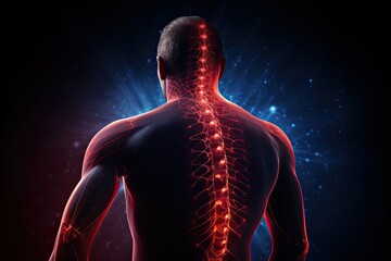 Man back pain and muscle spasms - obrazy, fototapety, plakaty