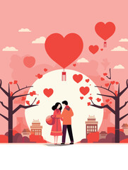 


Flat colored illustrations for Valentine's Day

