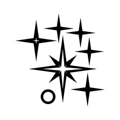 Obraz premium Sparkles icon vector. Twinkling stars illustration sign. Shining burst symbol. Star logo.