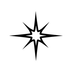 Sparkles icon vector. Twinkling stars illustration sign. Shining burst symbol. Star logo.
