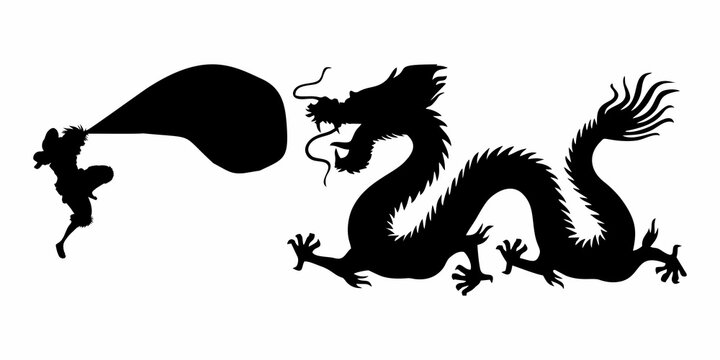 Dragon Silhouette In Japanese Anime