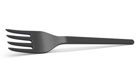 Eco-friendly disposable utensils like fork on white background.