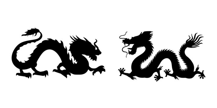 Dragon silhouette in Japanese anime