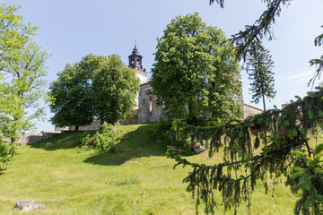 Fragment of former fortified medieval Dominican monastery in Pidkamin, Ukraine