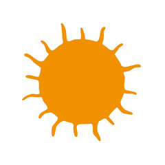 Sun icon hand drawn