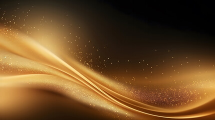 abstract background with gold  glowing lines, gold wave background, particle luxury gold abstract background wavy movement for happy new year and merry christmas festive season