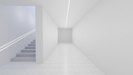 house and office stairs mock up with modern style. 3D illustration rendering