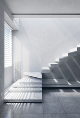 house and office stairs mock up with modern style. 3D illustration rendering © AuzaStudio