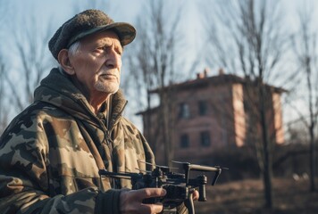 Obraz premium Soldiers operate drones