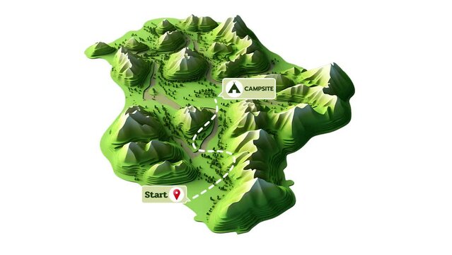 3d map with pin location 