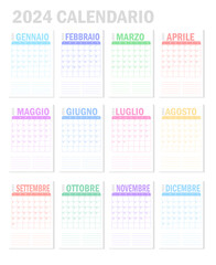 2024 calendar minimalist on italian language. Week start on monday.