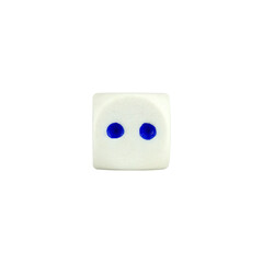 dice isolated from background, number 2