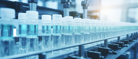 Pharmaceutical Manufacturing: Vials on Production Line